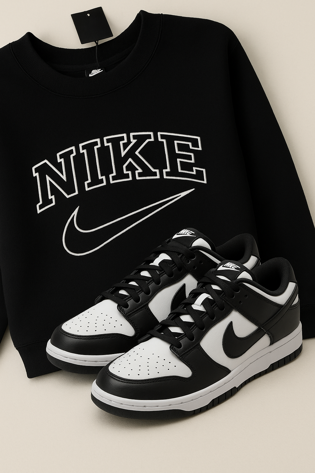 Nike Black & White Sneaker + FREE Sweater